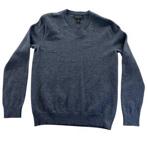 Banana Republic Mens Grey V-Neck Sweater 100% Merino Wool Made In China Size M